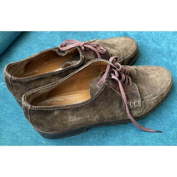 Cesare Paciotti 8.5US Shoes Suede Leather Lace Up  Embroidered Snake Skin Accent main image 6